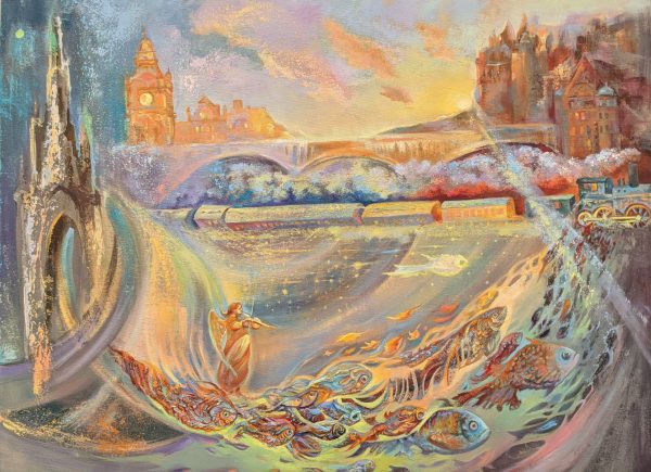Edinburgh Magic is an Original Painting, Acrylic on canvas. Size 80x60 cm.